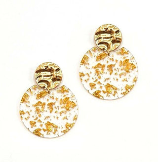 Risen Gold Flake Round Earrings - Bray and Em Boutique