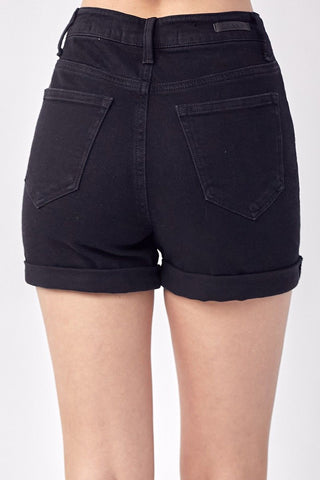 Risen Rolled Shorts - Black - Bray and Em Boutique