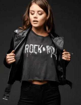 Rock N Roll Distressed Crop Top Collection - Bray and Em Boutique