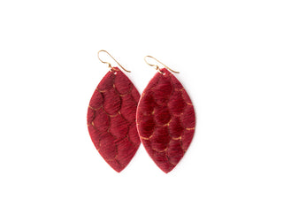 Print Leather Earrings - Small