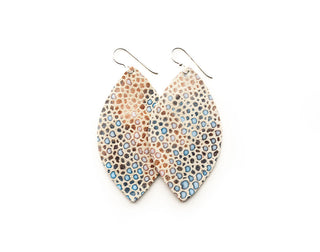 Print Leather Earrings - Large