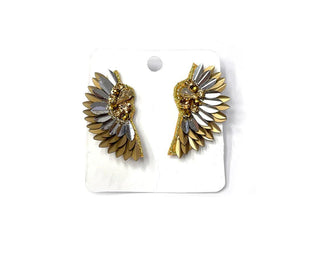 STATEMENT GOLD BEADED EARRINGS - Bray and Em Boutique
