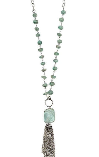 Stone Beaded Tassel Necklace - Bray and Em Boutique