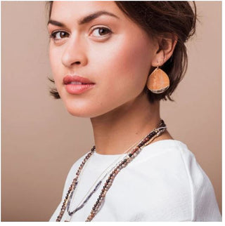 Stone Dipped Teardrop Earrings - Bray and Em Boutique