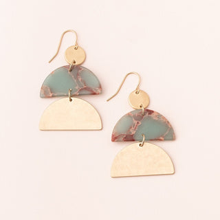 Stone Half Moon Earrings - Gold - Bray and Em Boutique