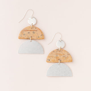 Stone Half Moon Earrings - Silver - Bray and Em Boutique