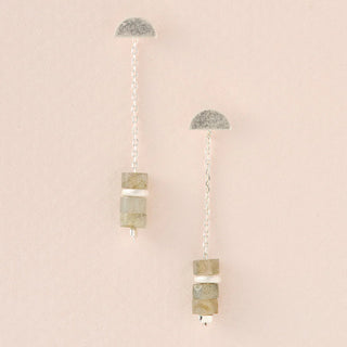 Stone Meteorite Thread Jacket Earring