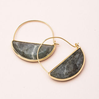 Stone Prism Hoop - Gold