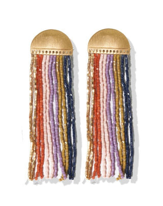 Stripe Fringe Bead Earrings - Bray and Em Boutique