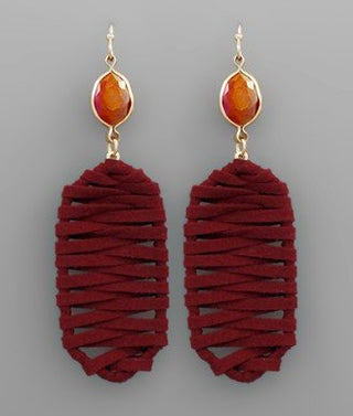 Suede Feel Wrapped Earrings - Bray and Em Boutique