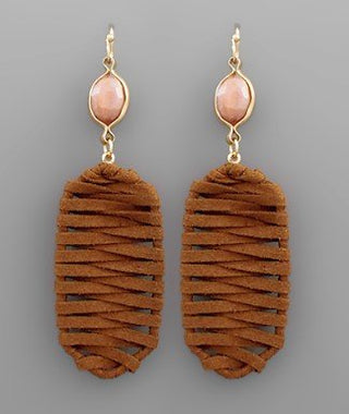 Suede Feel Wrapped Earrings - Bray and Em Boutique