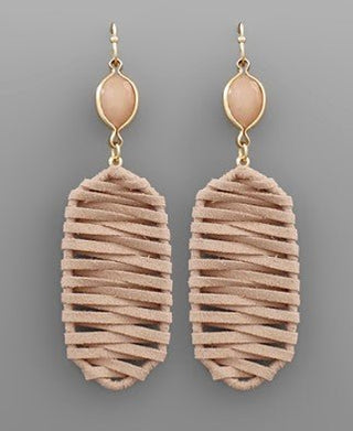 Suede Feel Wrapped Earrings - Bray and Em Boutique