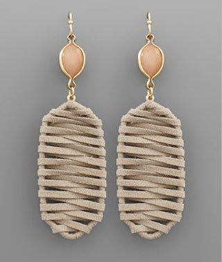 Suede Feel Wrapped Earrings - Bray and Em Boutique