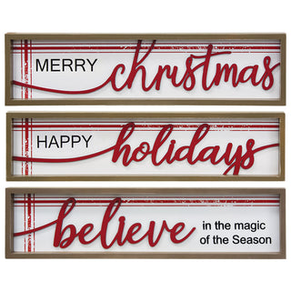 Christmas Red & White Decor Frame