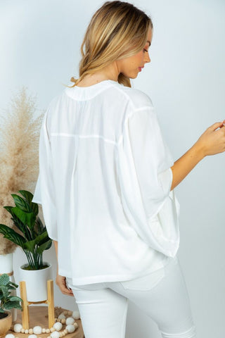 FINAL SALE WHITE BIRCH: Button Detail Blouse