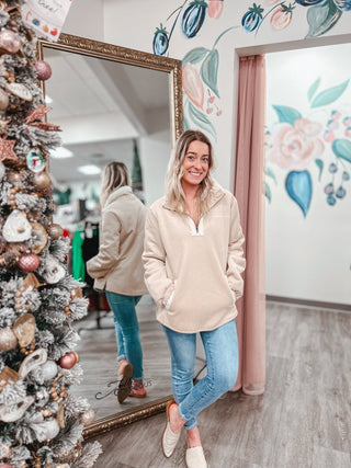 Take A Number Sherpa Lined Pullover - Bray and Em Boutique