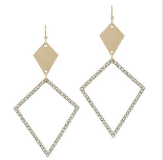 Take For Granite Rhinestone Earrings - Bray and Em Boutique