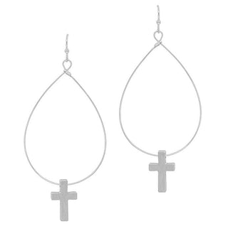 Teardrop Cross Earrings - Bray and Em Boutique