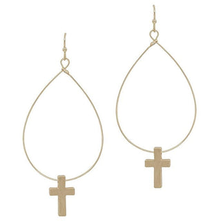 Teardrop Cross Earrings - Bray and Em Boutique