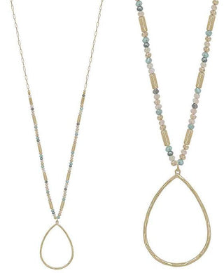 Teardrop Metal Pendant Necklace - Bray and Em Boutique