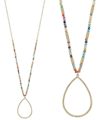 Teardrop Metal Pendant Necklace - Bray and Em Boutique