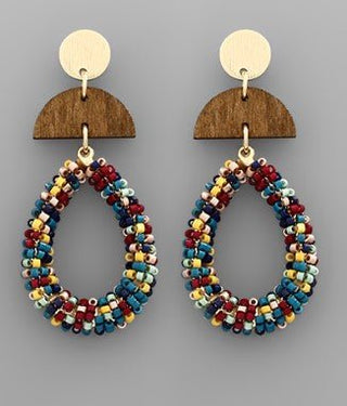 Teardrop Wedge Bead Earrings - Bray and Em Boutique