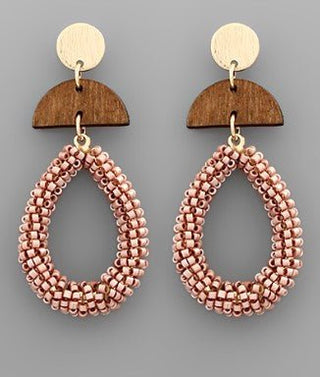 Teardrop Wedge Bead Earrings - Bray and Em Boutique