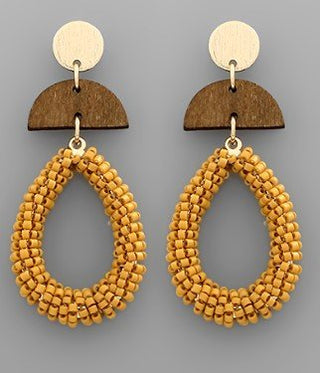 Teardrop Wedge Bead Earrings - Bray and Em Boutique