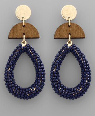Teardrop Wedge Bead Earrings - Bray and Em Boutique