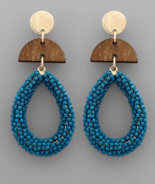 Teardrop Wedge Bead Earrings - Bray and Em Boutique