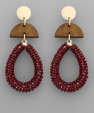 Teardrop Wedge Bead Earrings - Bray and Em Boutique