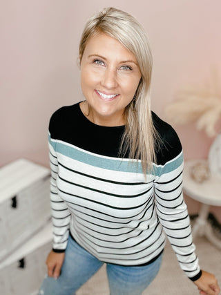 This Is The Day Striped Sweater - Bray and Em Boutique