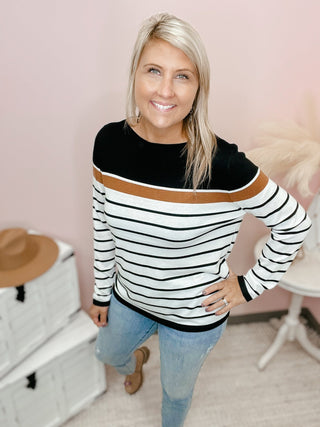 This Is The Day Striped Sweater - Bray and Em Boutique