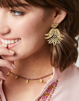 Thistle Gold Earrings - Bray and Em Boutique