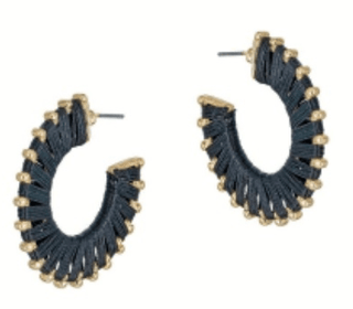 Thread Wrapped Hoop Earrings - Bray and Em Boutique