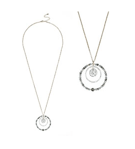 Triple Circle Hammered & Beaded Necklace - Bray and Em Boutique