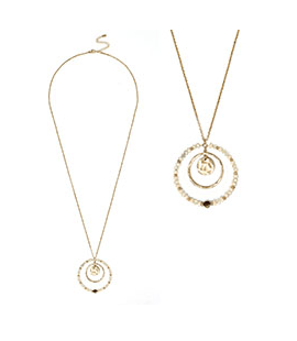 Triple Circle Hammered & Beaded Necklace - Bray and Em Boutique