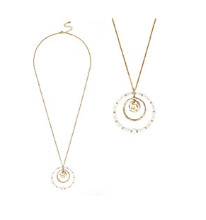 Triple Circle Hammered & Beaded Necklace - Bray and Em Boutique