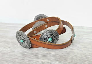Turquoise Silver Buckle Belt - Bray and Em Boutique
