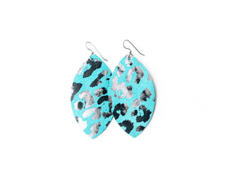 Print Leather Earrings - Small