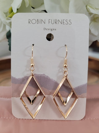 Twisted Diamond Double Layer Earrings - Bray and Em Boutique