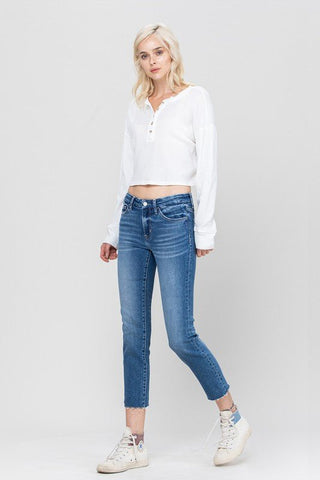 Vervet Mid Rise Slim Straight Crop - Bray and Em Boutique