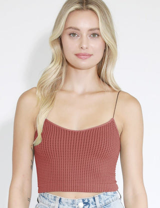 Waffle Crop Cami - Bray and Em Boutique