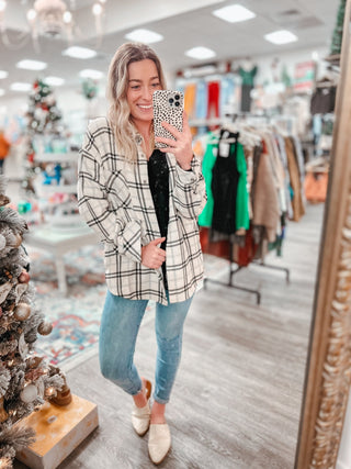 Warmhearted Plaid Shacket - Bray and Em Boutique