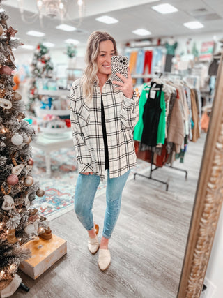 Warmhearted Plaid Shacket - Bray and Em Boutique
