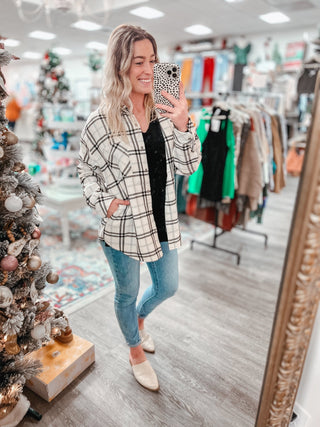 Warmhearted Plaid Shacket - Bray and Em Boutique