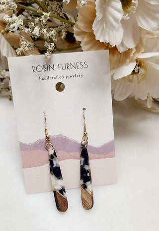 Wood Accent Smooth Bar Earrings - Bray and Em Boutique