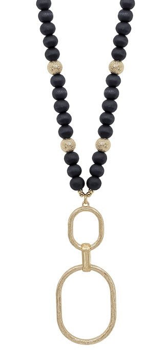 Wooden Bead Double O Necklace - Bray and Em Boutique