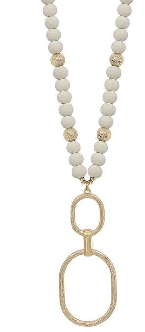 Wooden Bead Double O Necklace - Bray and Em Boutique