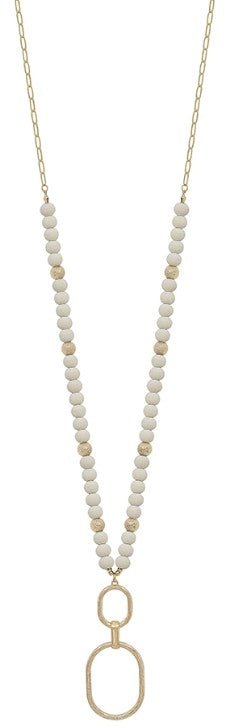 Wooden Bead Double O Necklace - Bray and Em Boutique
